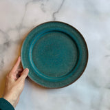 リムプレート8寸 青|藤原純(信楽焼 陶器)