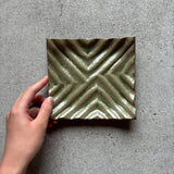 波紋角皿 樫灰釉【MD9】