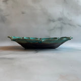 ハート鉢長方 L 青|藤原純(信楽焼 陶器)