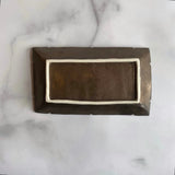 ブロンズ釉 花七宝 角皿 - Image #3