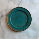 リムプレート8寸 青|藤原純(信楽焼 陶器)