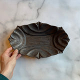 ハート鉢長方 L 黒|藤原純(信楽焼 陶器)