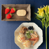 作家 前田麻美 ブロンズ釉 花七宝 角長皿