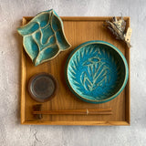 まるプレート6寸 青|藤原純(信楽焼 陶器)