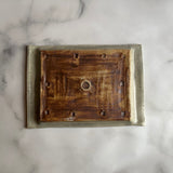 スクエアプレート 墨白|藤原純(信楽焼 陶器)