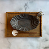 ハート鉢長方 L 黒|藤原純(信楽焼 陶器)