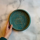 まるプレート7寸 青|藤原純(信楽焼 陶器)