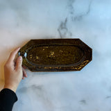 作家 藤原志鈴香 8角ロングプレート 飴釉