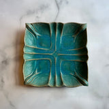 額プレート L 青|藤原純(信楽焼 陶器)