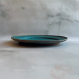 リムプレート8寸 青|藤原純(信楽焼 陶器)