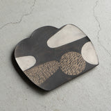 作家 小山暁子 【Kuro】板皿 雲 B