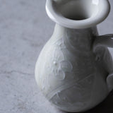 作家 前田麻美 灰青釉 花七宝 ピッチャー 小