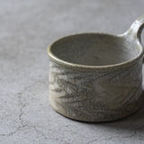 上手スープカップ 墨白|藤原純(信楽焼 陶器)