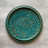 フラット丸プレート7寸 青|藤原純(信楽焼 陶器)