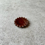 アメ釉 花はしおき 小【古111】