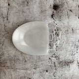 楕円皿 中b 白(ガラス器)|作家 サブロウ(滋賀)