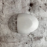 楕円皿 中b 白(ガラス器)|作家 サブロウ(滋賀)