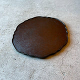 輪花トレー 縁 茶 M 和紙貼【8】