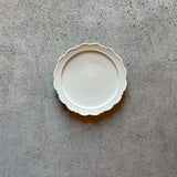 五寸皿 レリーフ 白【FK20】