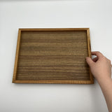 チーク材 スタックトレー M 鎬リム【J3】