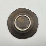 Bronze glaze flower arabesque bean plate