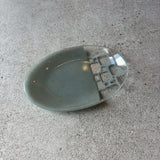 楕円皿 中b グレー【SB41】