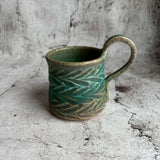 上手マグ 青C|作家 藤原純(信楽焼)