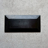 トレー 上絵(千鳥)黒 長皿 和紙貼【1】