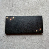 トレー 上絵(千鳥)黒 長皿 和紙貼【1】