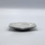 灰青釉 花七宝六角豆皿【MA18】