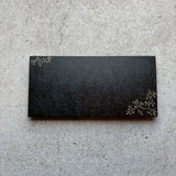 トレー 上絵(カリフラワー)黒 長皿 和紙貼【3】