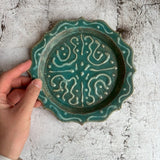 8トンガリ(イッチン)青 5寸 |作家 藤原純(信楽焼)