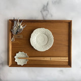 作家 前田麻美 青白磁 花唐草稜花 豆皿