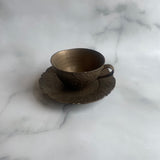 作家 前田麻美 ブロンズ釉 花七宝 スープカップ