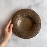 Artist Asami Maeda Bronze glaze relief 7 inch plate