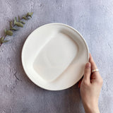作家 飛松灯器 rim plate / M / white