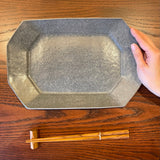 八角プレート 大 グレー釉|古谷製陶所(信楽焼 陶器)