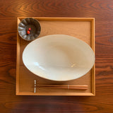 Large oval deep bowl, rough iron wire | Furuya Pottery (Shigaraki ware, pottery)