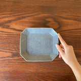 八角ケーキ皿 グレー釉|古谷製陶所(信楽焼 陶器)