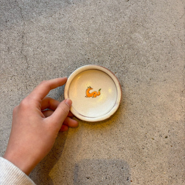 色絵きつね豆皿【石井8a】