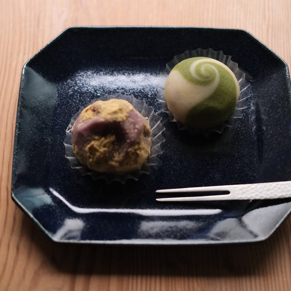 【事前予約】東西おはぎ食べ比べ + 【古谷製陶所 八角プレート 小】セット