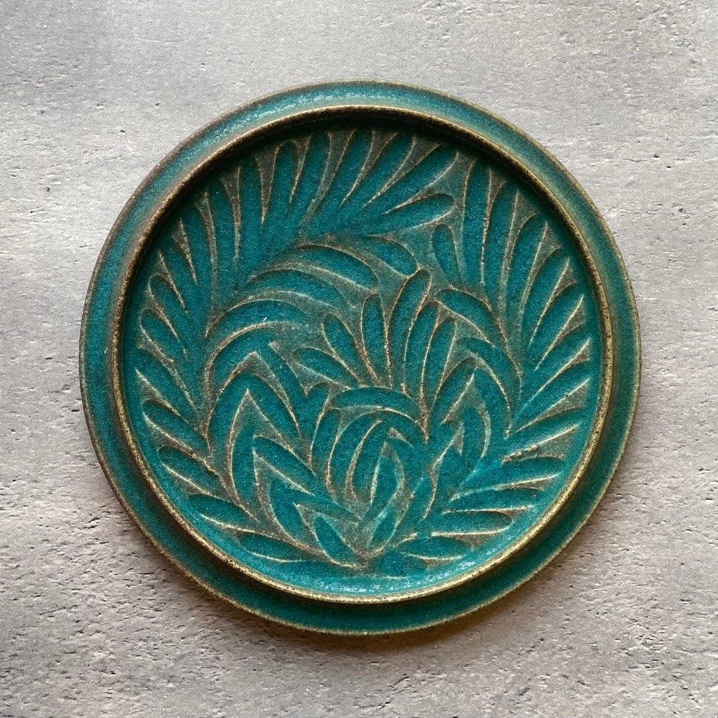 信楽焼　陶器皿7点セット フラット丸プレート7寸 青｜藤原純（信楽焼 陶器） – nokaze