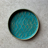 Shallow Bowl, Kiritate, 6 inches, Blue [FJ24a]