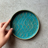 Shallow Bowl, Kiritate, 6 inches, Blue [FJ24a]