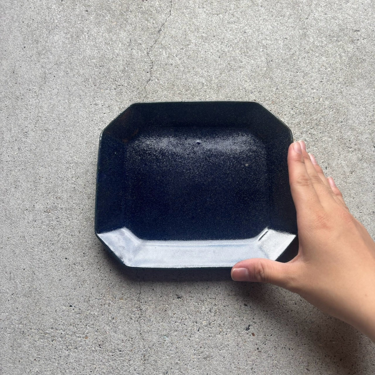 八角ケーキ皿 瑠璃釉｜古谷製陶所（信楽焼 陶器） – nokaze｜陶器、和