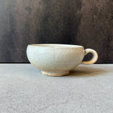 Round soup cup with handle, vertical iron wire | Furuya Seitosho (Shigaraki ware, pottery)