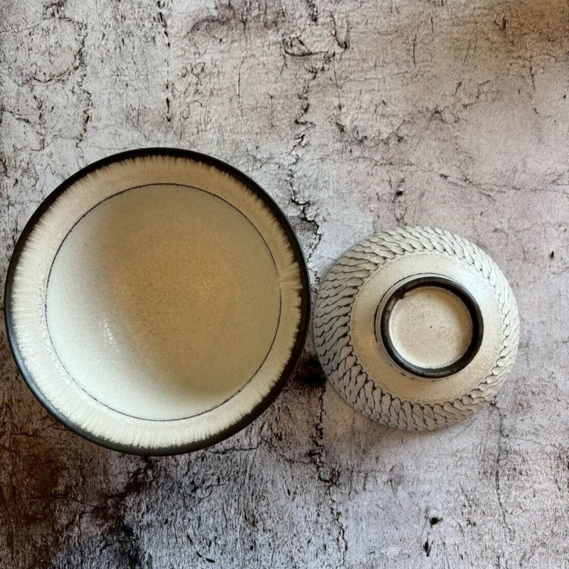 White bowl with lid