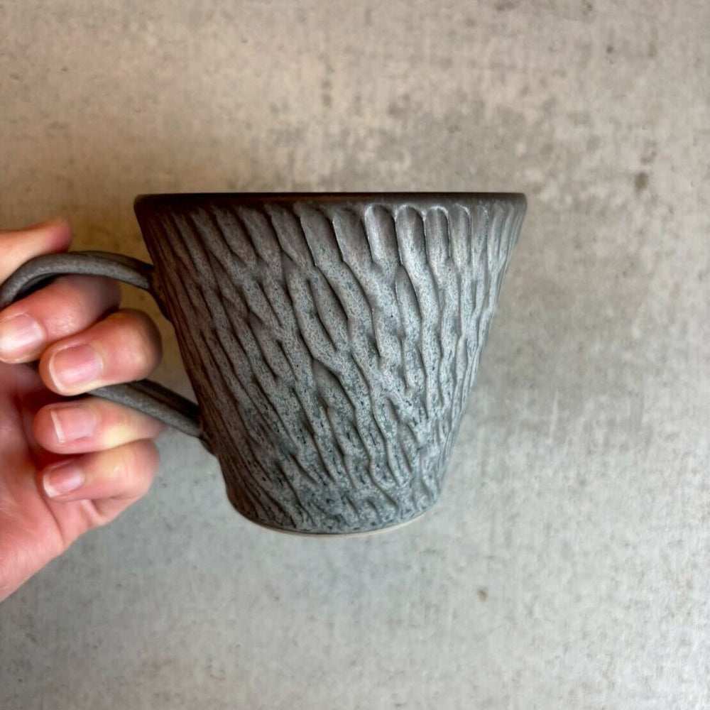 山本雅則 しのぎ コーヒーカッブ 2個セット 信楽焼