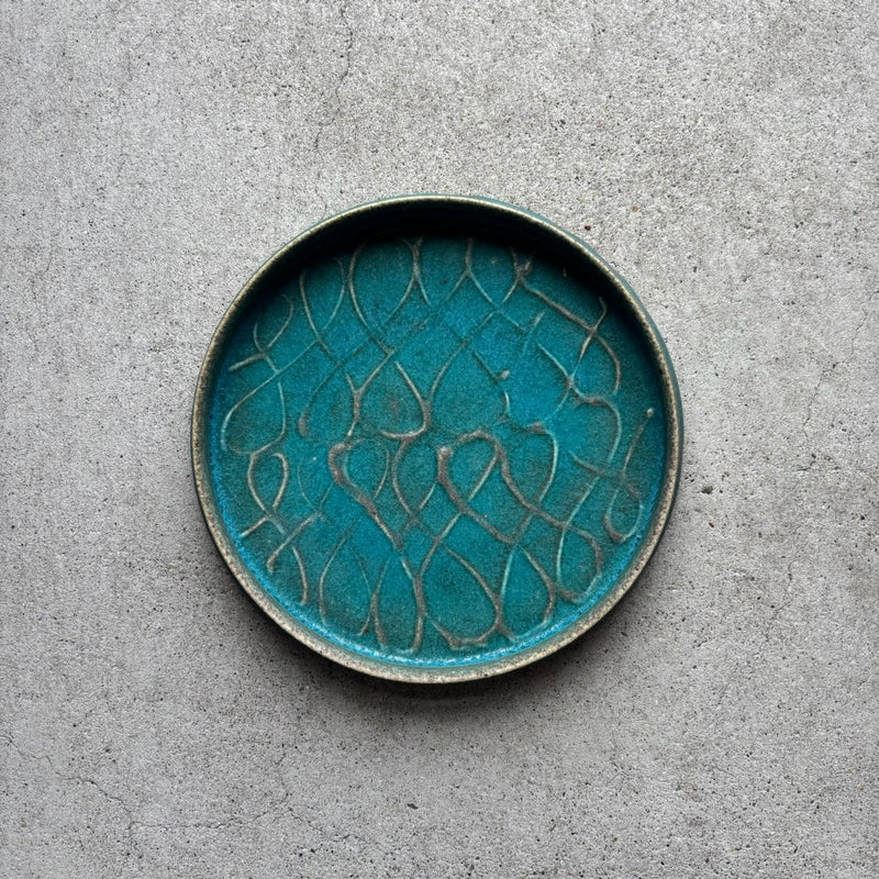 浅ボウル切立 7寸 青｜作家 藤原純（信楽） – nokaze｜陶器、和食器