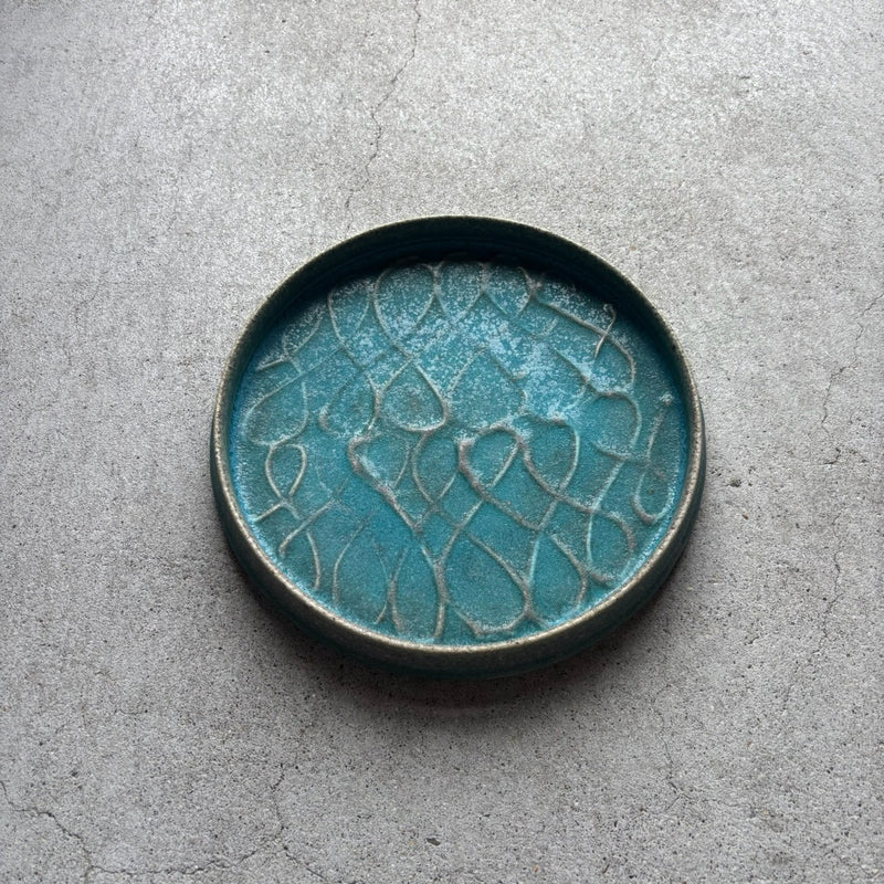 浅ボウル切立 7寸 青｜作家 藤原純（信楽） – nokaze｜陶器、和食器